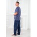 Пижама мужская Глеб хлопок 100% темно-синяя клетка