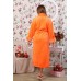 Халат женский длинный шаль ХВ-001 оранжевый велсофт